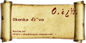 Okenka Éva névjegykártya